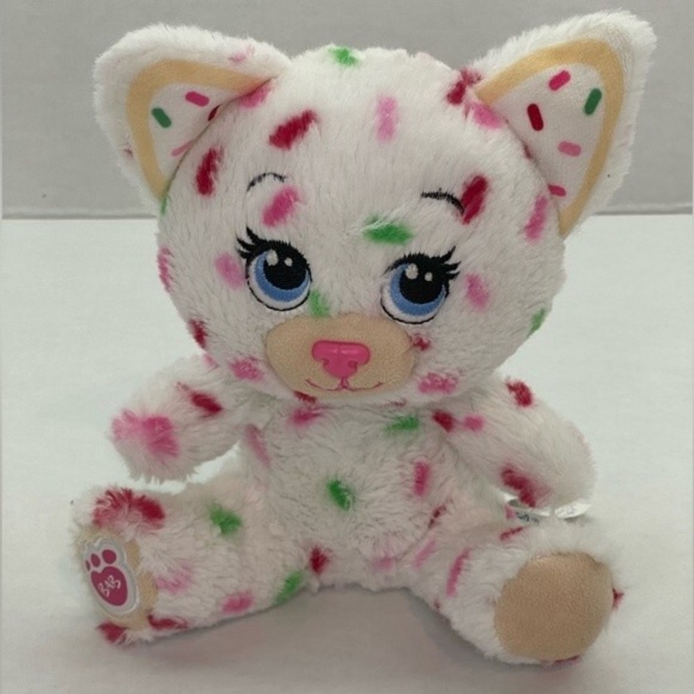Build A Bear Buddies Small Fry 8” White Kitty Cat Plush Cookie Sprinkles